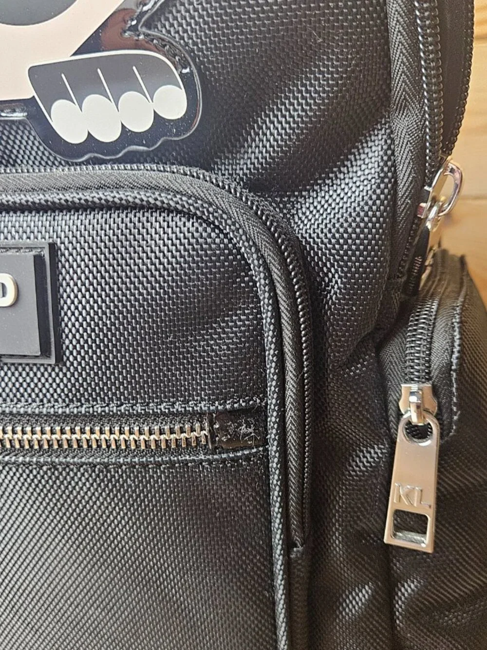 Awesome Karl Lagerfeld Paris Amour Black Nylon Backpack New W/Tags
